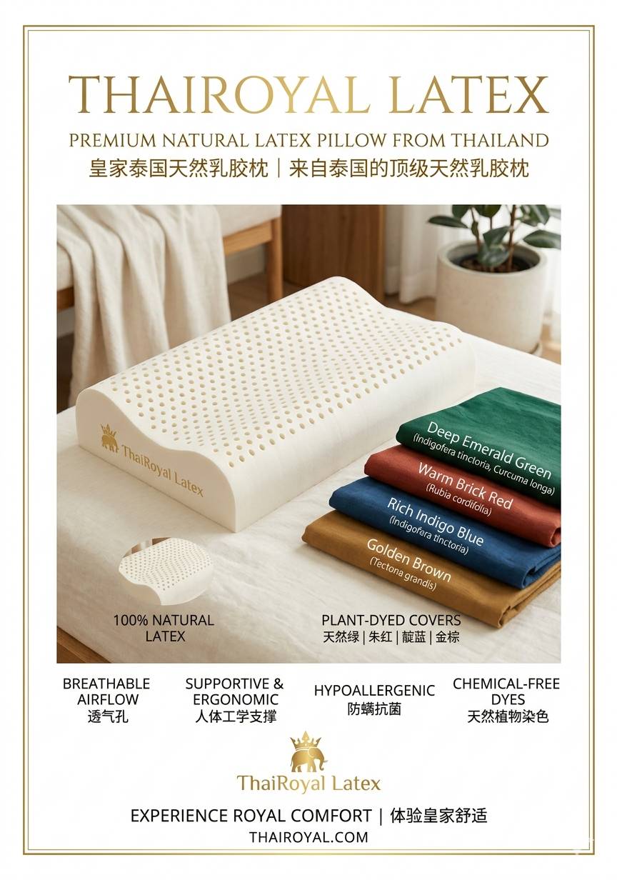 Cover  ปลอกหมอนยางพาราแท้ธรรมชาติ  พรีเมี่ยม